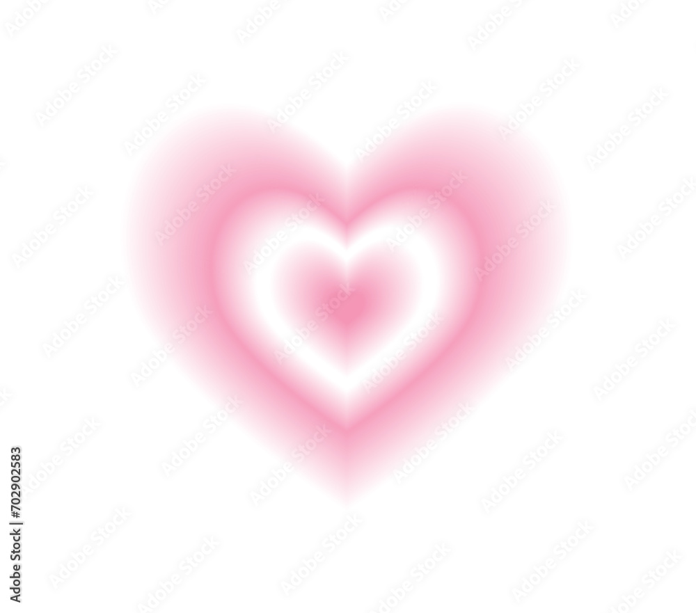 Blurry pink heart aura. Trendy y2k style. Vector illustration.