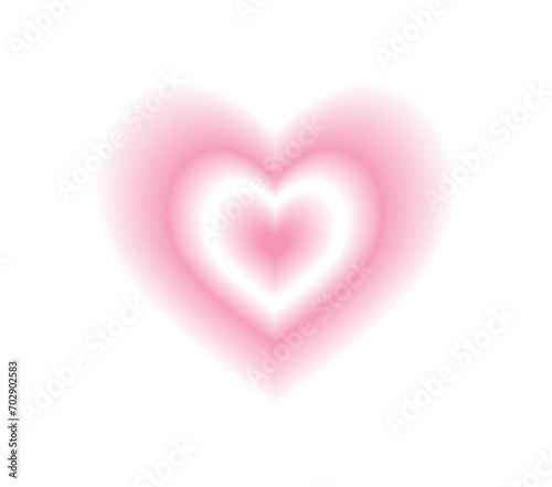 Blurry pink heart aura. Trendy y2k style. Vector illustration.
