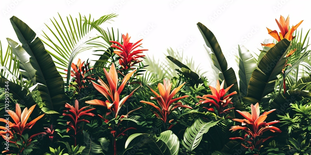 Fototapeta premium Tropical shrub isolated with clipping path.