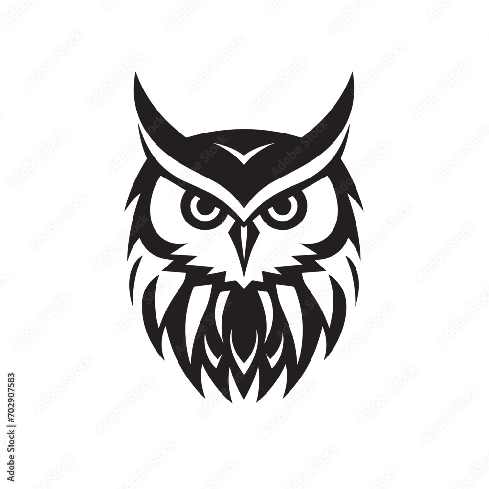Fototapeta premium Owl logo icon. Concept wisdom symbol. knowledge sign.