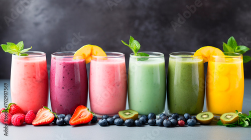 Wallpaper Mural berry fruit freshly prepared smoothies on a dark background Torontodigital.ca