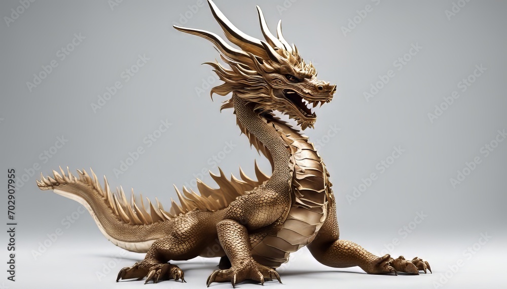 Chinese wood dragon isolated on white Chinese wood dragon isolated on white