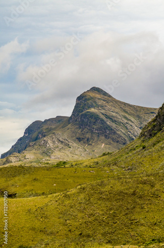 Mountains in the state of Minas Gerais in Brazil. This region is inland and is called Lapinha da Serra and is part of the mountain range called Espinhaco. This mountain range is made up of high peaks,