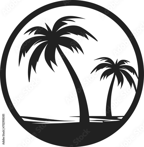 Summer vector black and white, tree