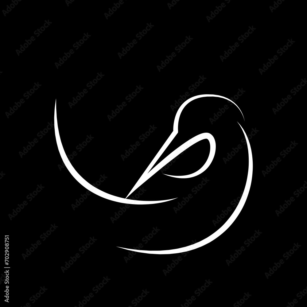 Fototapeta premium stork minimal logo design vector image