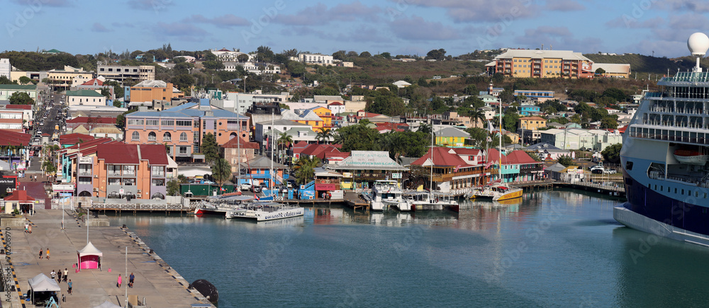 Colorful harbor of Saint John of Antigua