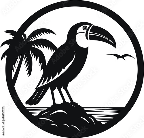 Summer vector black and white, tree