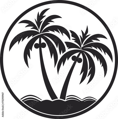 Summer vector black and white, tree