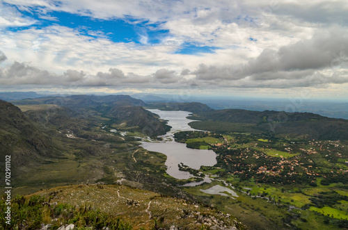 Lake in the village of Lapinha da Serra in the state of Minas Gerais in Brazil. This lake was formed by an electric power company to generate energy for the region. But its scenic beauty attracts tour