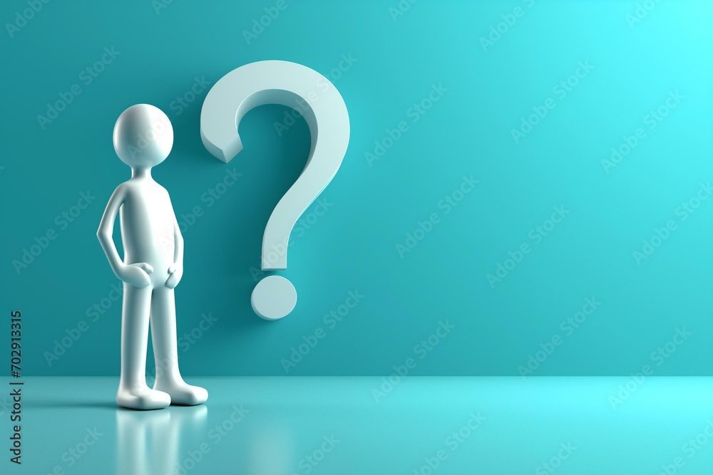 A Person Standing in Front of a Question Mark A Person Standing in Front of a Question Mark