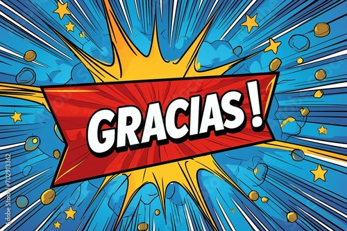 A Comic Book Cover With the Word Gracias on It