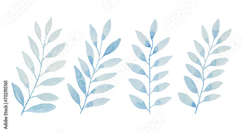 Assortment of watercolor leaves illustration set - green leaf branches collection for wedding, greetings, stationary, wallpapers, fashion, background. olive, green leaves, Eucalyptus etc