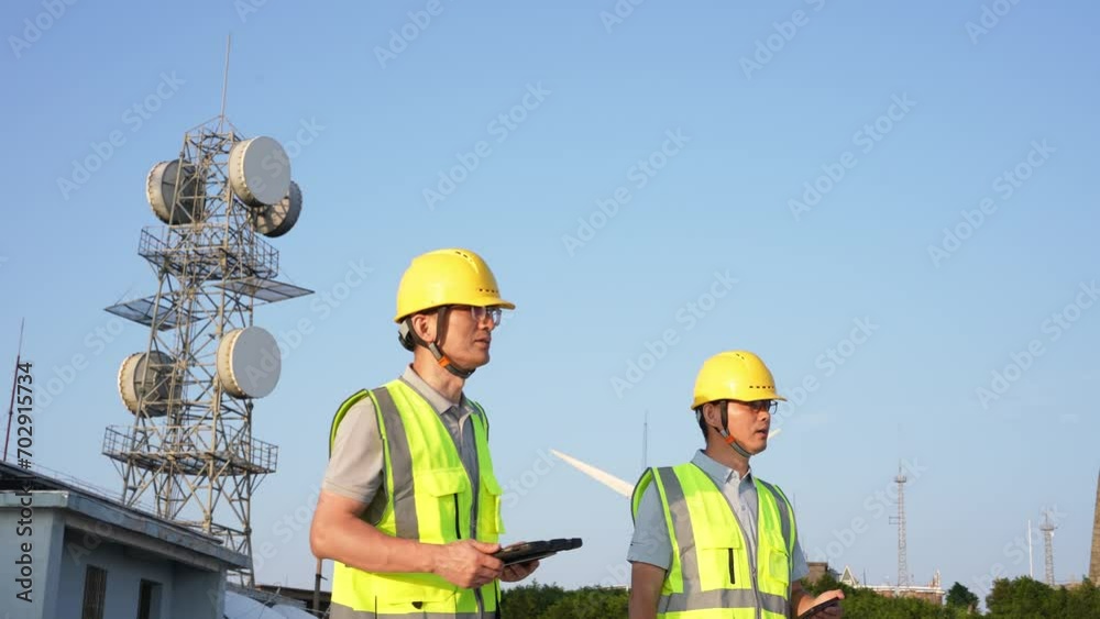 technician working near communication tower technician working near communication tower