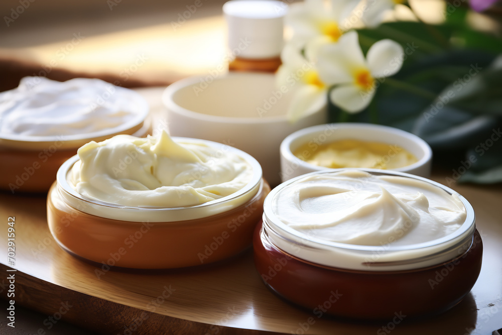 A serene spa setting where yogurt-based facial masks are applied, emphasizing natural skincare and wellness A serene spa setting where yogurt-based facial masks are applied, emphasizing natural skincare and wellness