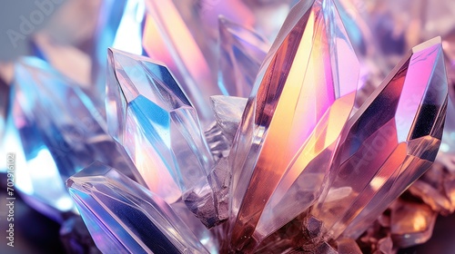 Close-up of transparent crystal druse. Illustration for for banner, poster, cover, brochure or presentation.
