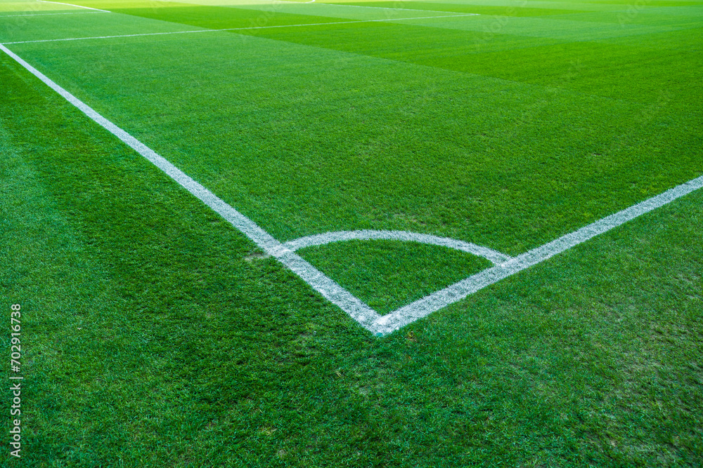 Obraz premium detail view of the corner of the football field