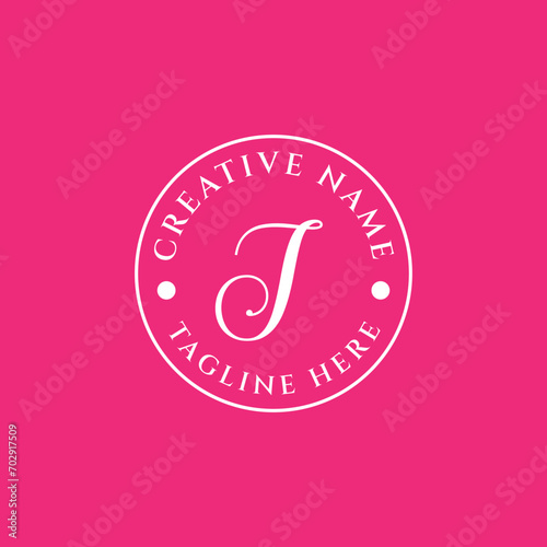 emblem letter J feminine brand logo