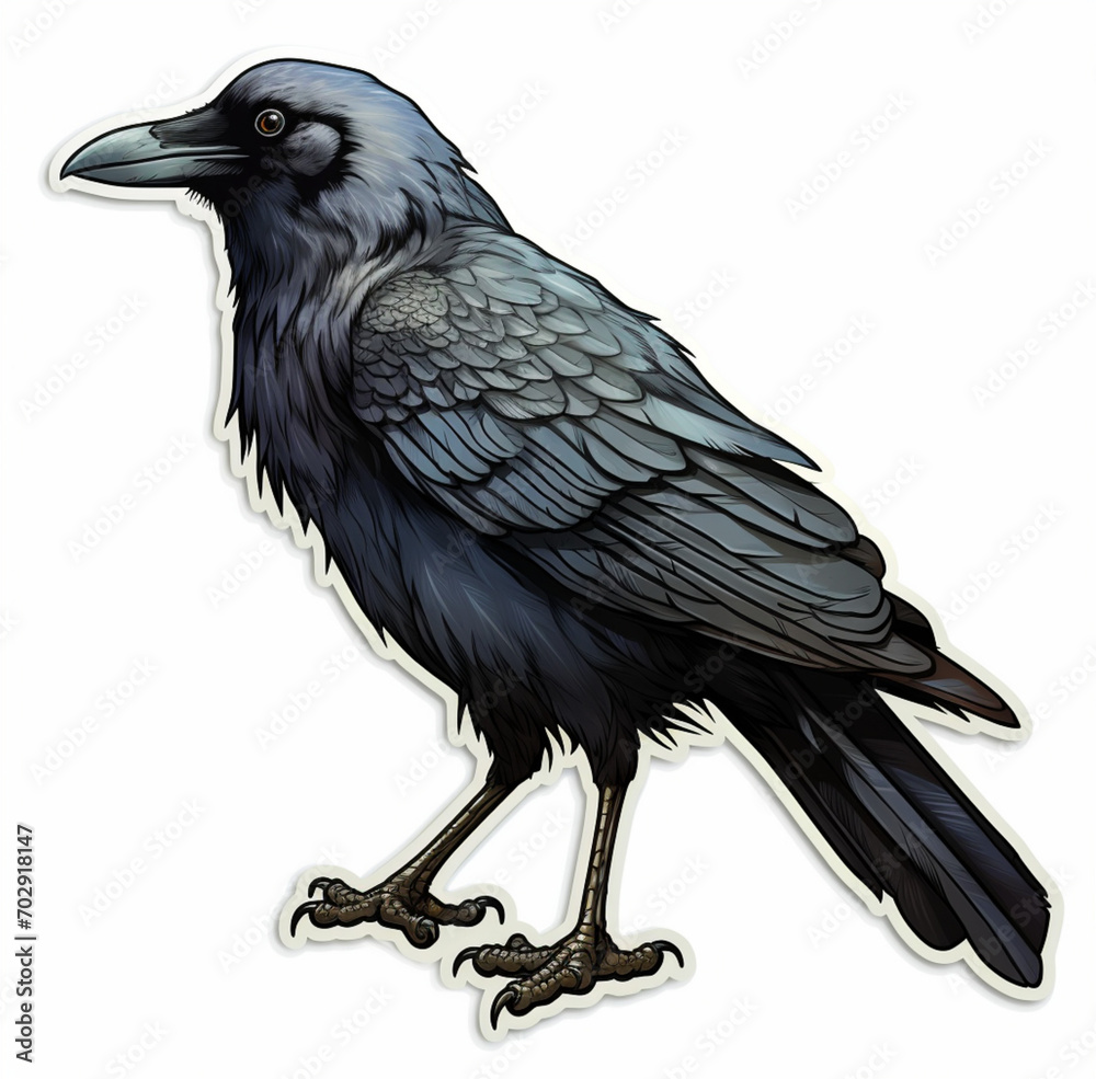 Fototapeta premium crow on a white background