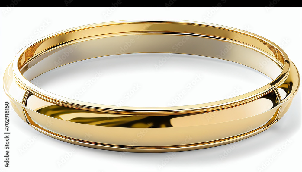 An single golden bracelet on a white background An single golden bracelet on a white background