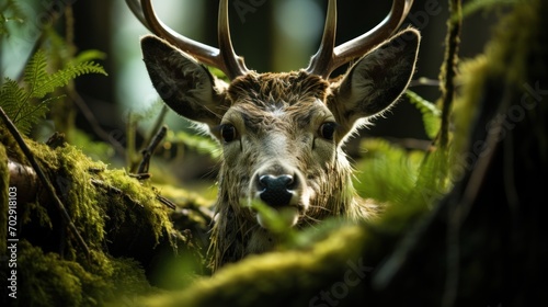 stag face close up