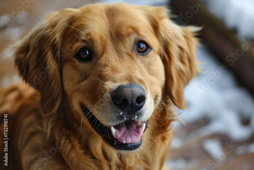 A heartwarming scene featuring a chubby and content golden retriever  cheeks adorned with a satisfied smile  embodying the irresistible charm of pudgy canine companions.