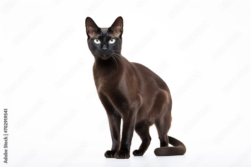 Cute black cat on white background. Generative AI