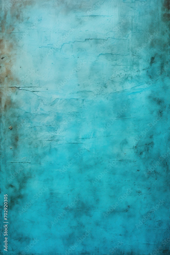 Turquoise Blue background on cement floor texture