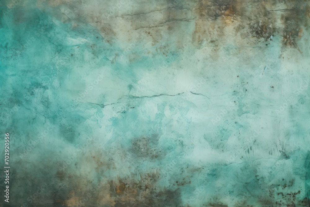 Turquoise background on cement floor texture