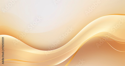 Golden Silk Waves on Cream Background