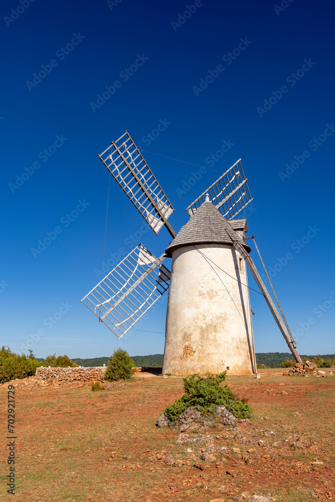 Windmill (Le Moulin de Redounel), La Couvertoirade in Larzac, Aveyron, France Windmill (Le Moulin de Redounel), La Couvertoirade in Larzac, Aveyron, France