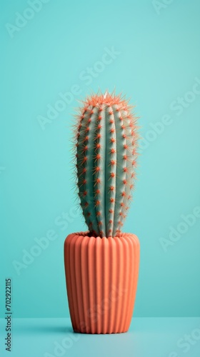 A Colorful Cactus in a Pink Pot