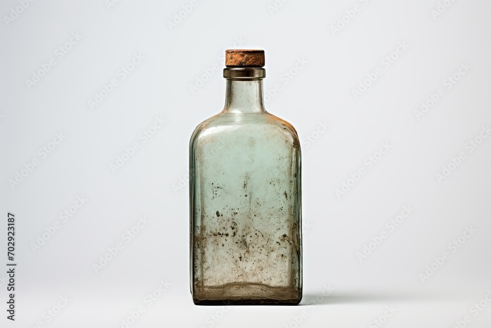 old glass bottle isolated on white background