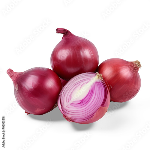 Red onion isolated on white background. 
