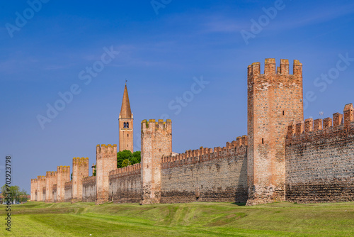 Ancient walls of Montagnana, Padova province, Veneto, Italy