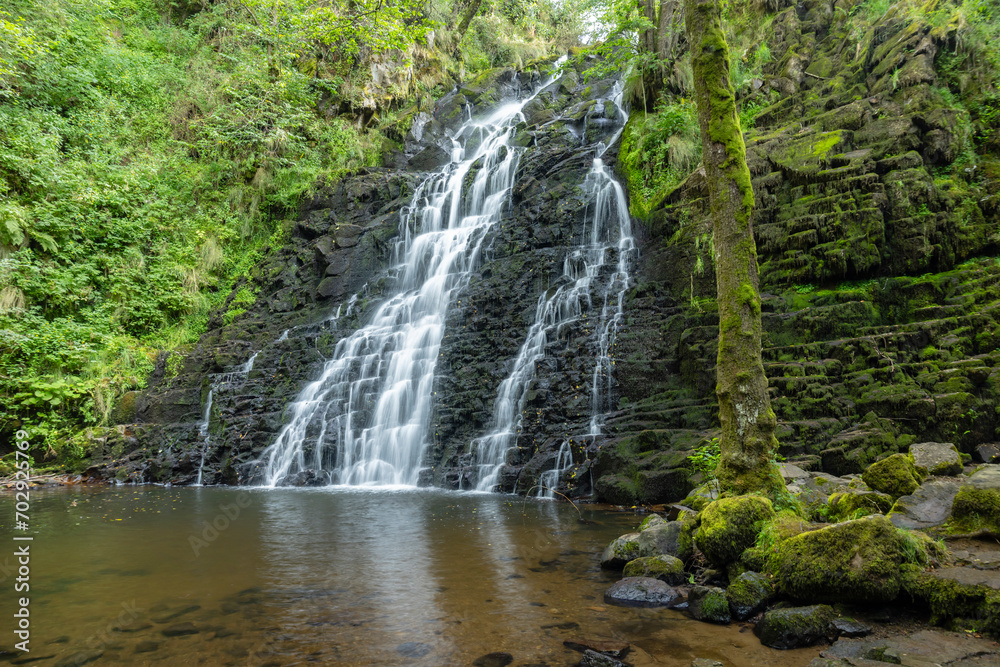 Waterfall Cascade de la Roche near Cheylade, French highlands, France