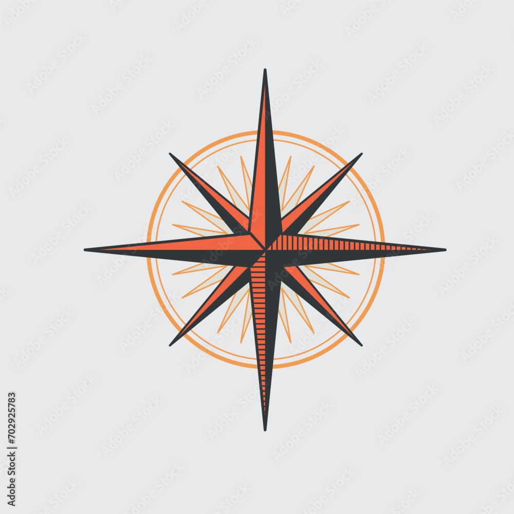 Geography compass wind rose icon. vintage navigation cartography. Stock ...