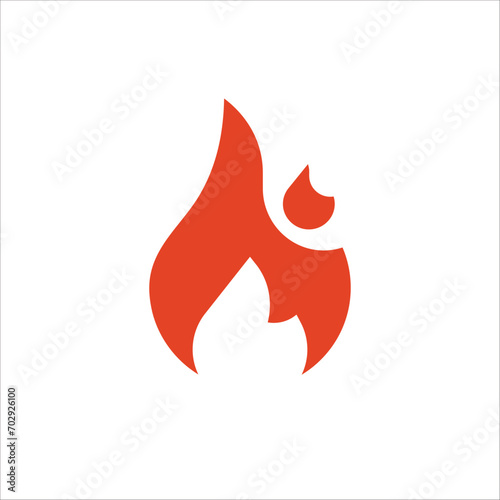 Fire, flame. Red flame icon...