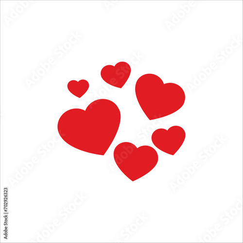 Red flying hearts. Love , V...