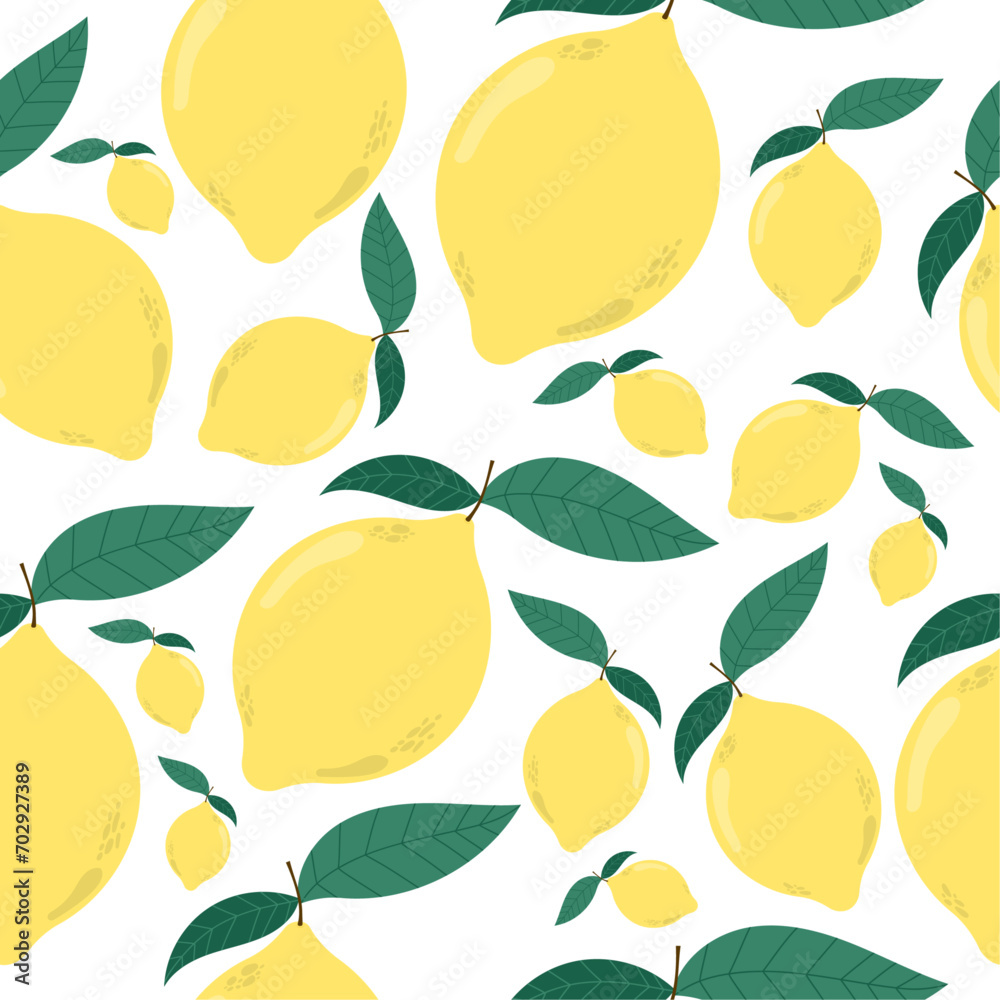 Seamless lemon pattern on isolated background. Cute yellow lemon with green leaves. For textiles, wallpaper, packaging paper. Seamless lemon pattern on isolated background. Cute yellow lemon with green leaves. For textiles, wallpaper, packaging paper.