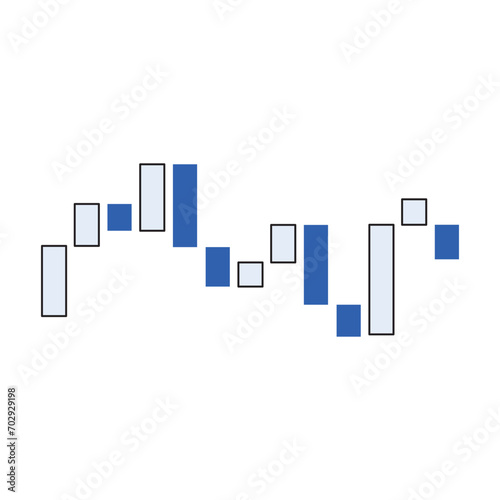 Bull run or bullish market trend collection cryptocurrency or stocks finance. Trade exchange set icons. Cryptocurrency price chart blockchain technology. Global economy boom isolated on background.