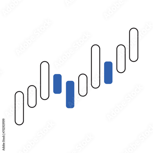 Bull run or bullish market trend collection cryptocurrency or stocks finance. Trade exchange set icons. Cryptocurrency price chart blockchain technology. Global economy boom isolated on background.