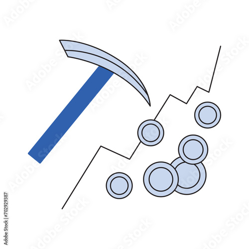 Bull run or bullish market trend collection cryptocurrency or stocks finance. Trade exchange set icons. Cryptocurrency price chart blockchain technology. Global economy boom isolated on background.