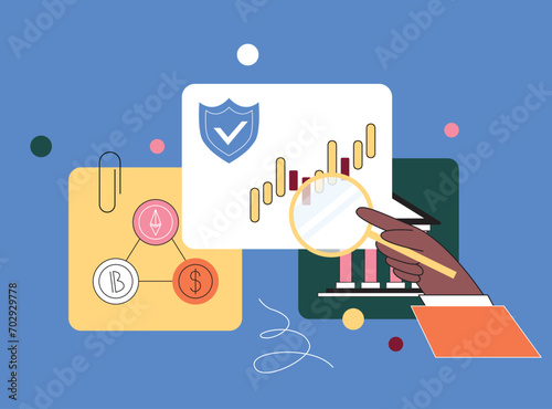 Bull run or bullish market trend collection cryptocurrency or stocks finance. Trade exchange set icons. Cryptocurrency price chart blockchain technology. Global economy boom isolated on background.