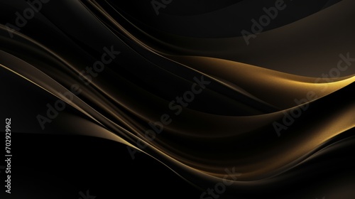 Black and Gold Wavy Lines Background