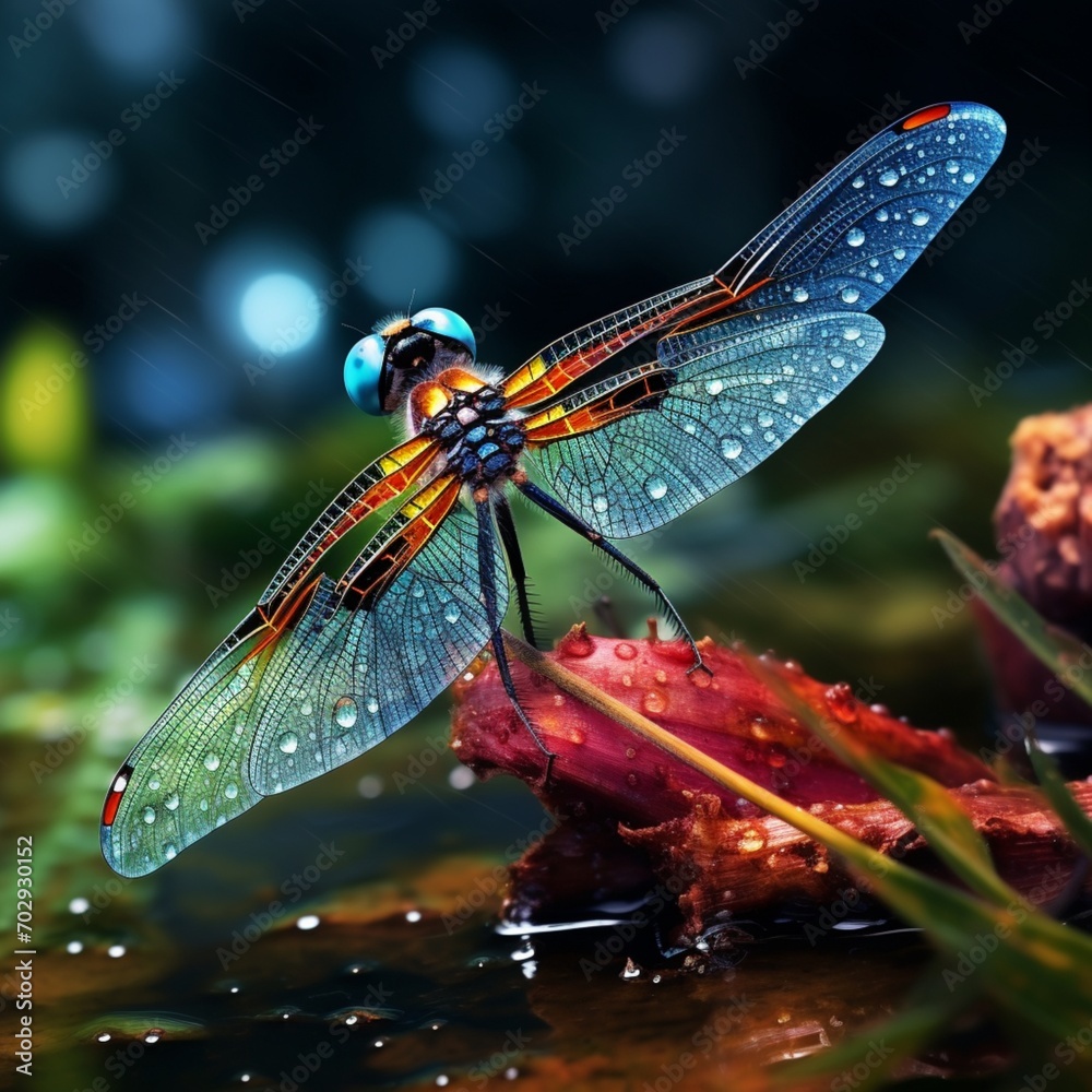 Beautiful dragonfly bright vivid images Generative AI Beautiful dragonfly bright vivid images Generative AI