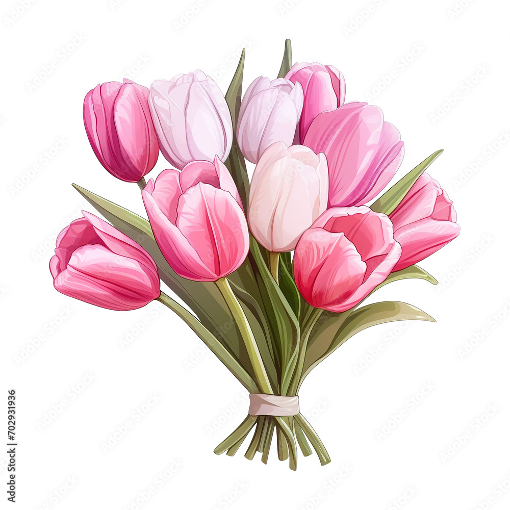 Bouquet of pink tulips. AI generated image Bouquet of pink tulips. AI generated image