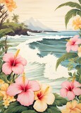 tropical background with flowers