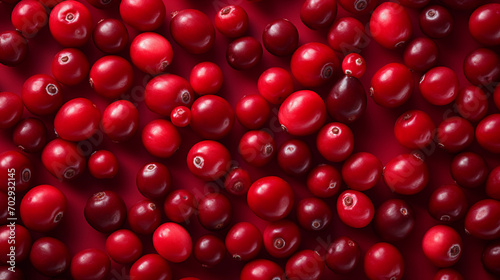 Cranberry Canvas Elegance Artful Spread of Cranberries on Rich Cranberry Hue