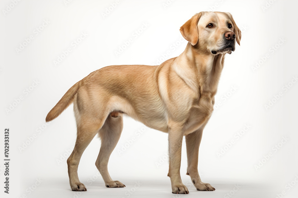 Labrador dog on white background. Generative AI