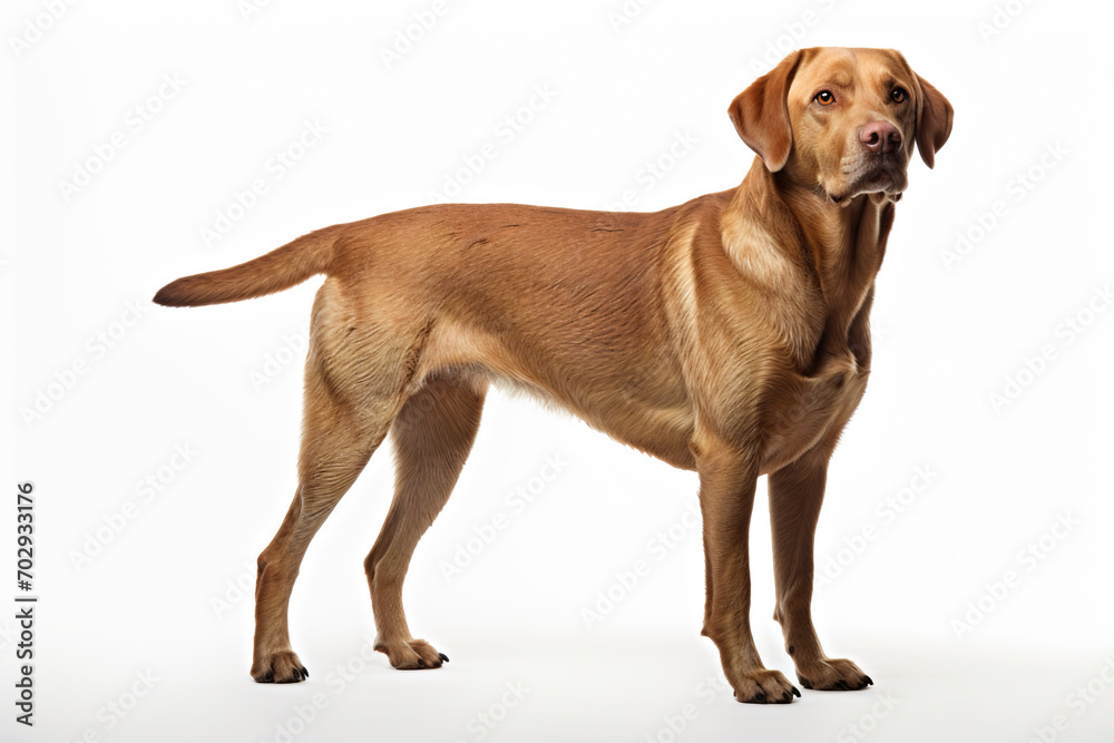 Labrador dog on white background. Generative AI